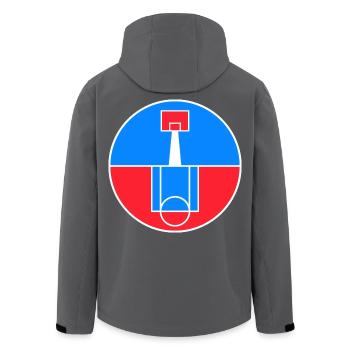 Rundes Basketballfeld-Abzeichen - Recycelte Männer Softshell-Jacke von Stanley/Stella - Schwarz - Hinten - AI Model Male 185 light (185cm)