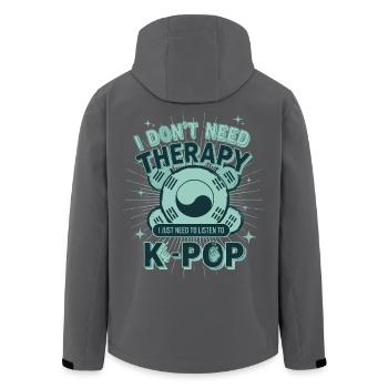 I Dont Need Therapy I Just Need To Listen To K-Pop - Men’s Recycled Softshell Jacket by Stanley/Stella - black - Back - AI Model Male 185 light (185cm)