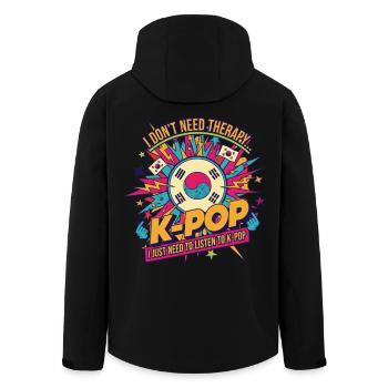 Ich brauche keine Therapie, ich brauche nur K-Pop koreanische Musik - Recycelte Männer Softshell-Jacke von Stanley/Stella - Schwarz - Hinten - AI Model Male 185 light (185cm)