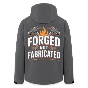 Forged Not Fabricated Blacksmith Saying - Men’s Recycled Softshell Jacket by Stanley/Stella - black - Back - AI Model Male 185 light (185cm)