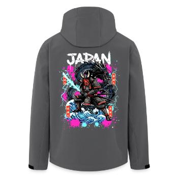 Hannya Samurai Drache – Japan Neon Streetwear - Recycelte Männer Softshell-Jacke von Stanley/Stella - Schwarz - Hinten - AI Model Male 185 light (185cm)