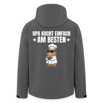 Grandpa simply cooks best - Capybara Koch - Men’s Recycled Softshell Jacket by Stanley/Stella - black - Back - AI Model Male 185 light (185cm)