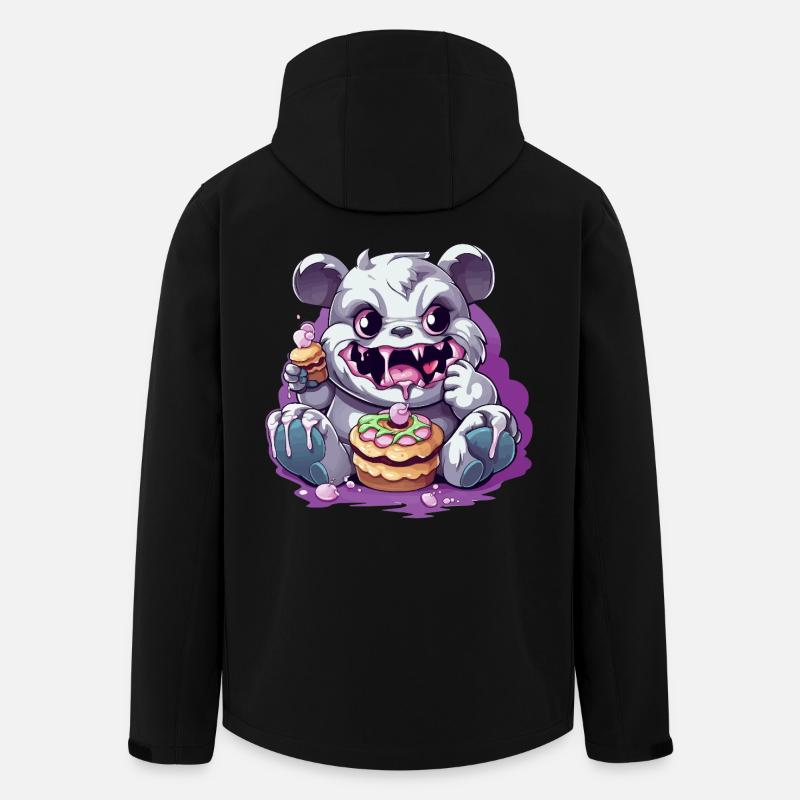 Süßer Panda-Monster mit Süßigkeiten - Recycelte Männer Softshell-Jacke von Stanley/Stella - Schwarz