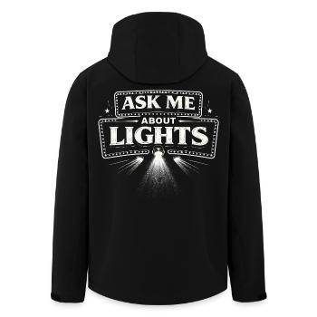 Lichttechniker Ask Me About Lights - Men’s Recycled Softshell Jacket by Stanley/Stella - black - Back - AI Model Male 185 light (185cm)