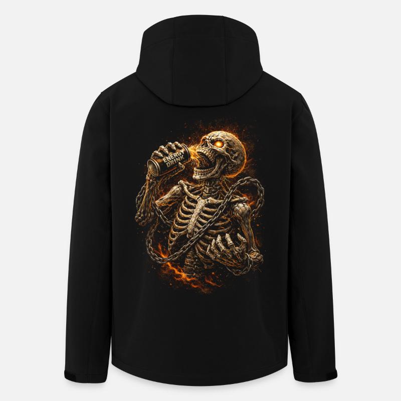 Boisson énergisante Caféine Taurine - Veste softshell homme en polyester recyclé Stanley/Stella - noir