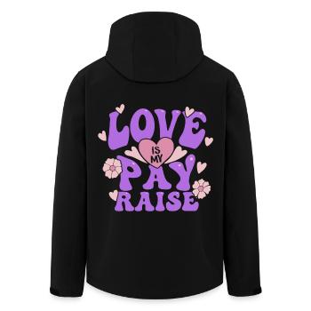 Aidant, aidant, soins âgés : l’amour est mon augmentation de salaire - Veste softshell homme en polyester recyclé Stanley/Stella - noir - Dos - AI Model Male 185 light (185cm)