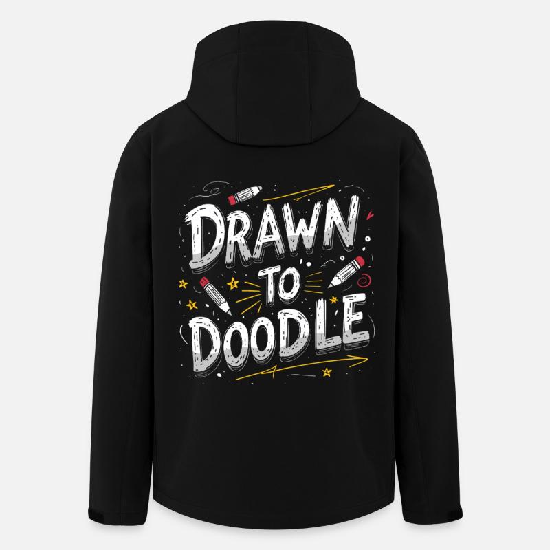 Gribouillis Dessins Dessins Dessin à Gribouillis - Veste softshell homme en polyester recyclé Stanley/Stella - noir