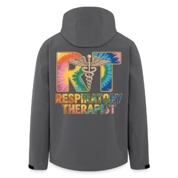 Respiratorischer Therapeut Tie-Dye - Recycelte Männer Softshell-Jacke von Stanley/Stella - Schwarz - Hinten - AI Model Male 185 light (185cm)