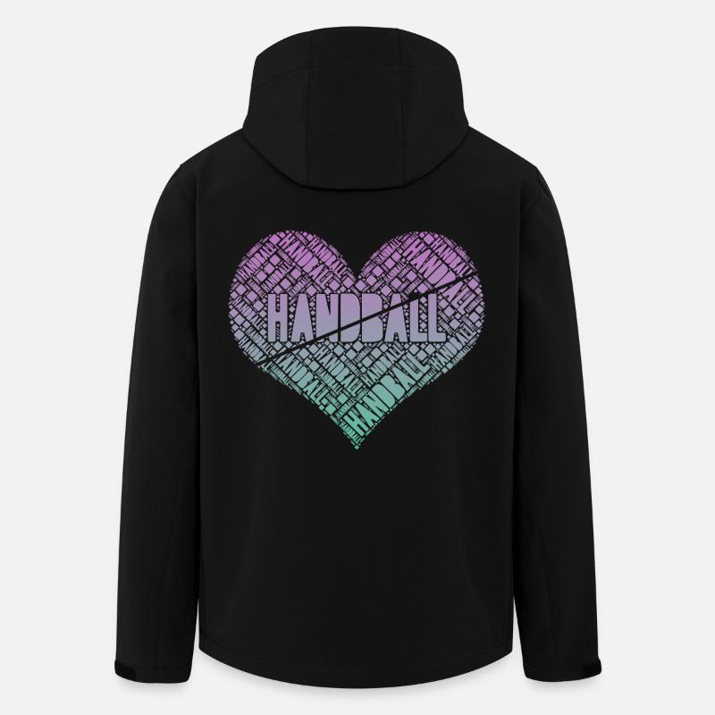 Handball Herz - Recycelte Männer Softshell-Jacke von Stanley/Stella - Schwarz