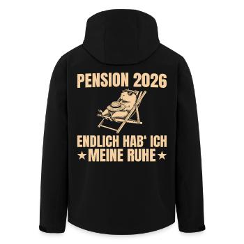 Pension 2026 Endlich hab ich meine Ruhe - Recycelte Männer Softshell-Jacke von Stanley/Stella - Schwarz - Hinten - AI Model Male 185 light (185cm)