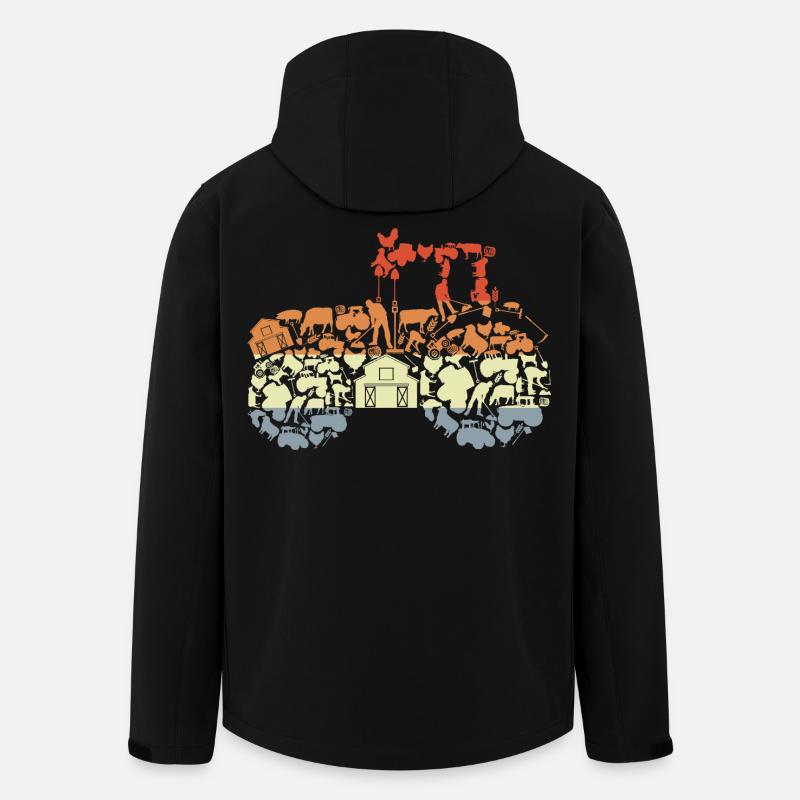 Retro Traktor Silhouette - Recycelte Männer Softshell-Jacke von Stanley/Stella - Schwarz