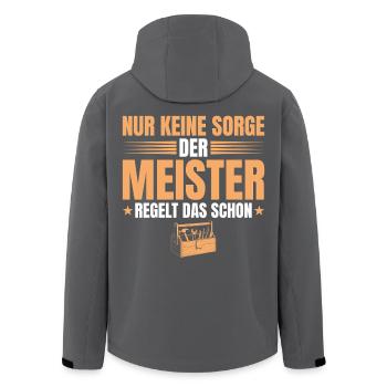 The master craftsman takes care of this - master craftsman's examination passed - Men’s Recycled Softshell Jacket by Stanley/Stella - black - Back - AI Model Male 185 light (185cm)