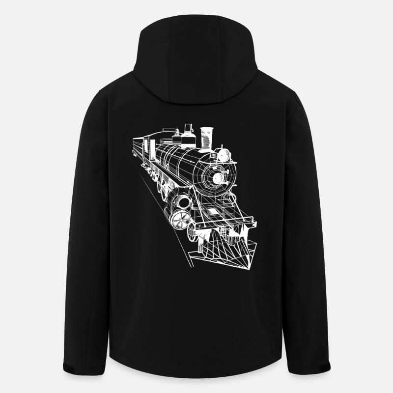 Art des lignes de locomotives - Veste softshell homme en polyester recyclé Stanley/Stella - noir