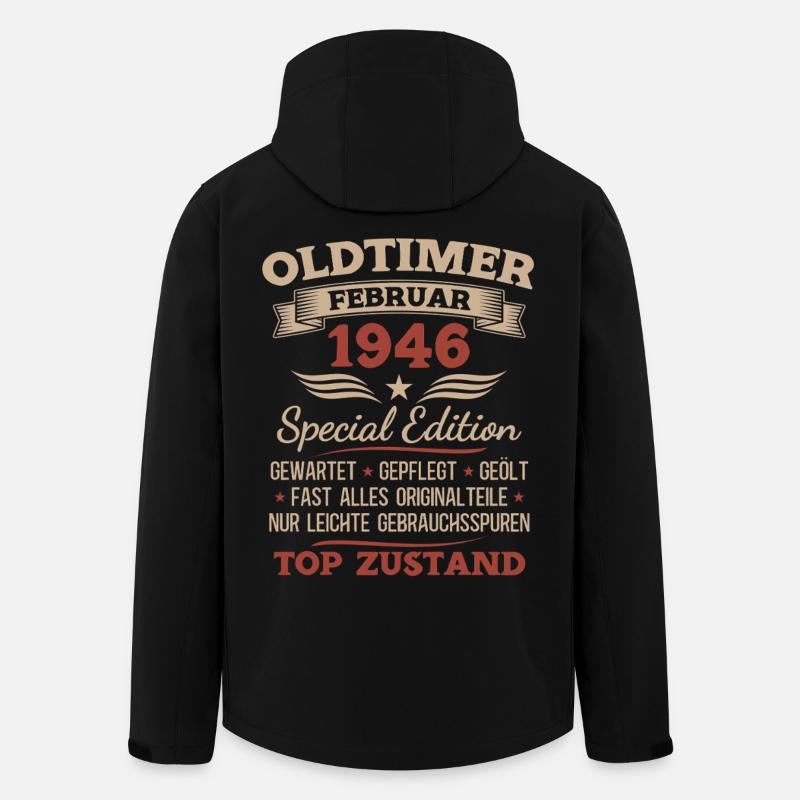 80. Geburtstag Mann Vintage 1946 Februar  - Recycelte Männer Softshell-Jacke von Stanley/Stella - Schwarz