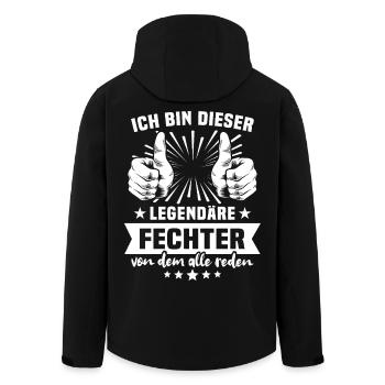 Légende de l’escrimeur - Veste softshell homme en polyester recyclé Stanley/Stella - noir - Dos - AI Model Male 185 light (185cm)