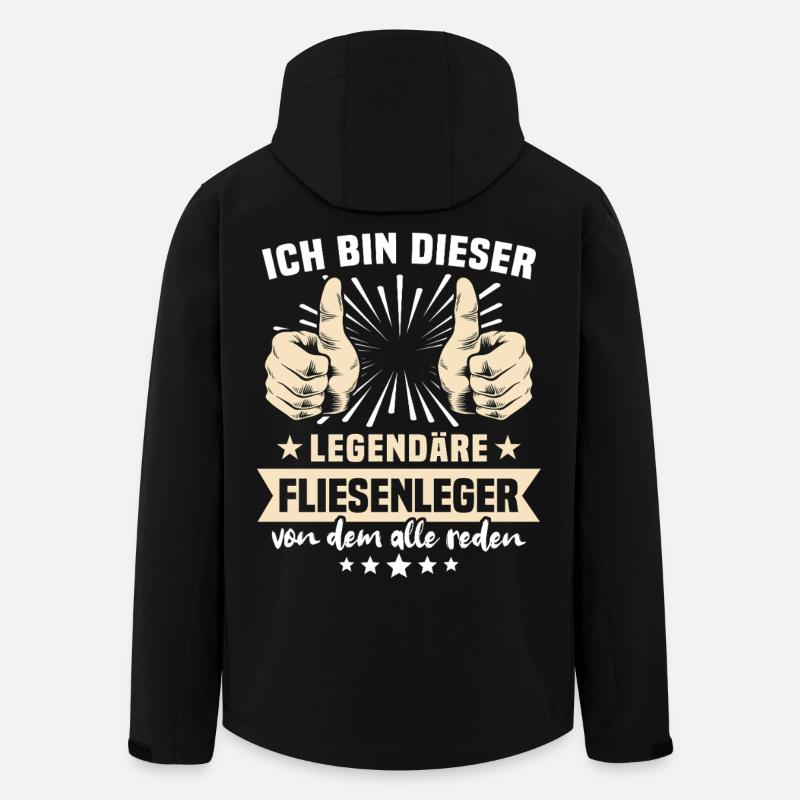 Fliesenleger Sprüche - Recycelte Männer Softshell-Jacke von Stanley/Stella - Schwarz