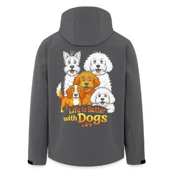 Life is Better with Dogs - Recycelte Männer Softshell-Jacke von Stanley/Stella - Anthrazit - Hinten - AI Model Male 185 light (185cm)