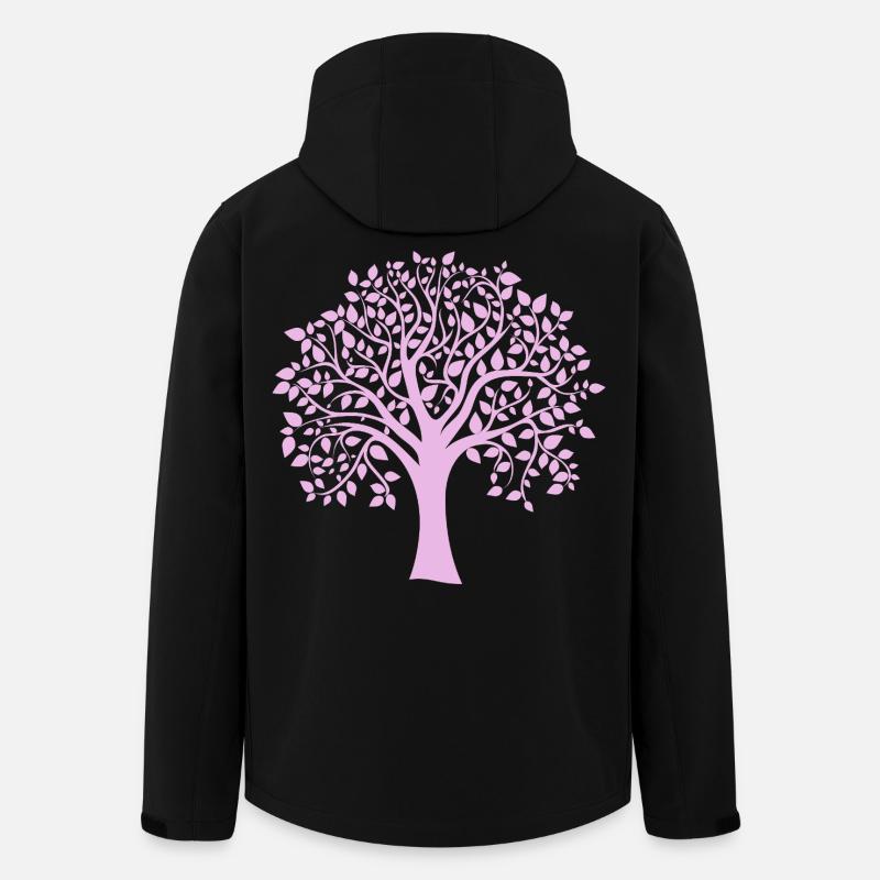 Silhouette à motif d’arbre jumbo violet - Veste softshell homme en polyester recyclé Stanley/Stella - noir
