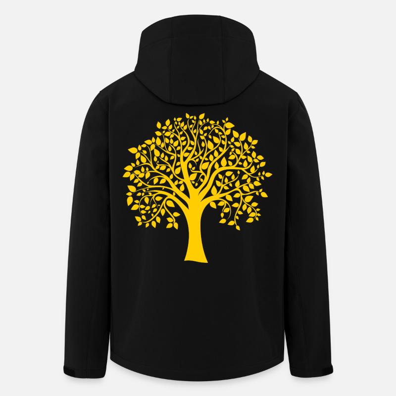 Base Yellow Jumbo Tree Print Silhouette - Men’s Recycled Softshell Jacket by Stanley/Stella - black