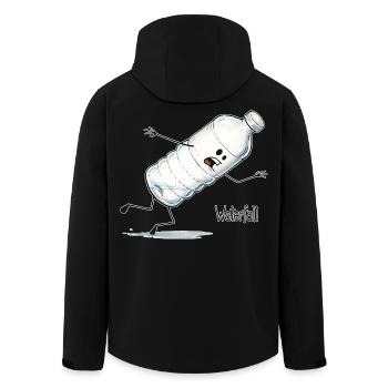 Waterfall – Falling Water Bottle Cartoon - Men’s Recycled Softshell Jacket by Stanley/Stella - black - Back - AI Model Male 185 light (185cm)