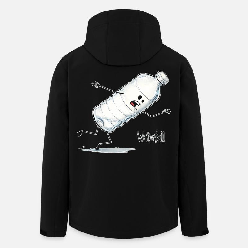 Waterfall – Falling Water Bottle Cartoon - Men’s Recycled Softshell Jacket by Stanley/Stella - black