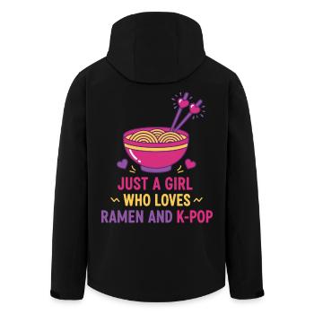 Nur ein Mädchen, das Ramen und koreanische K-Pop-Musik liebt - Recycelte Männer Softshell-Jacke von Stanley/Stella - Schwarz - Hinten - AI Model Male 185 light (185cm)