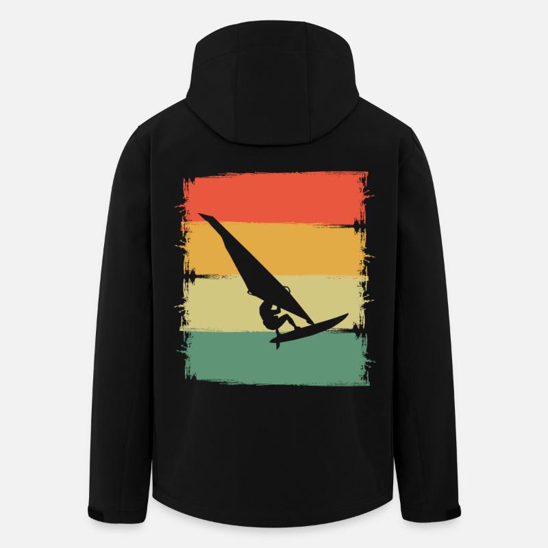 Windsurfer Silhouette - Men’s Recycled Softshell Jacket by Stanley/Stella - black