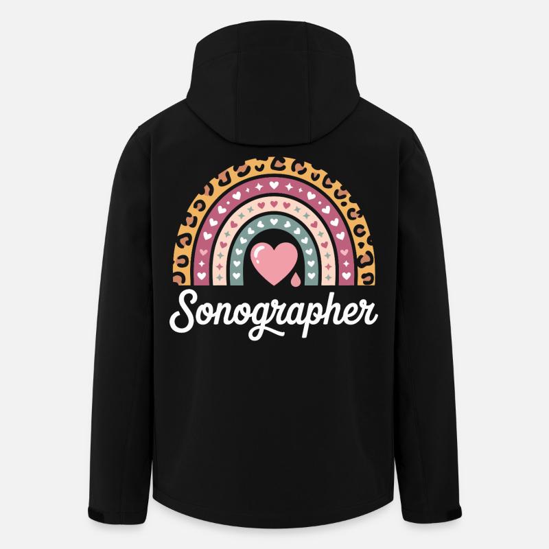 Heart Rainbow Sonography Motif - Men’s Recycled Softshell Jacket by Stanley/Stella - black