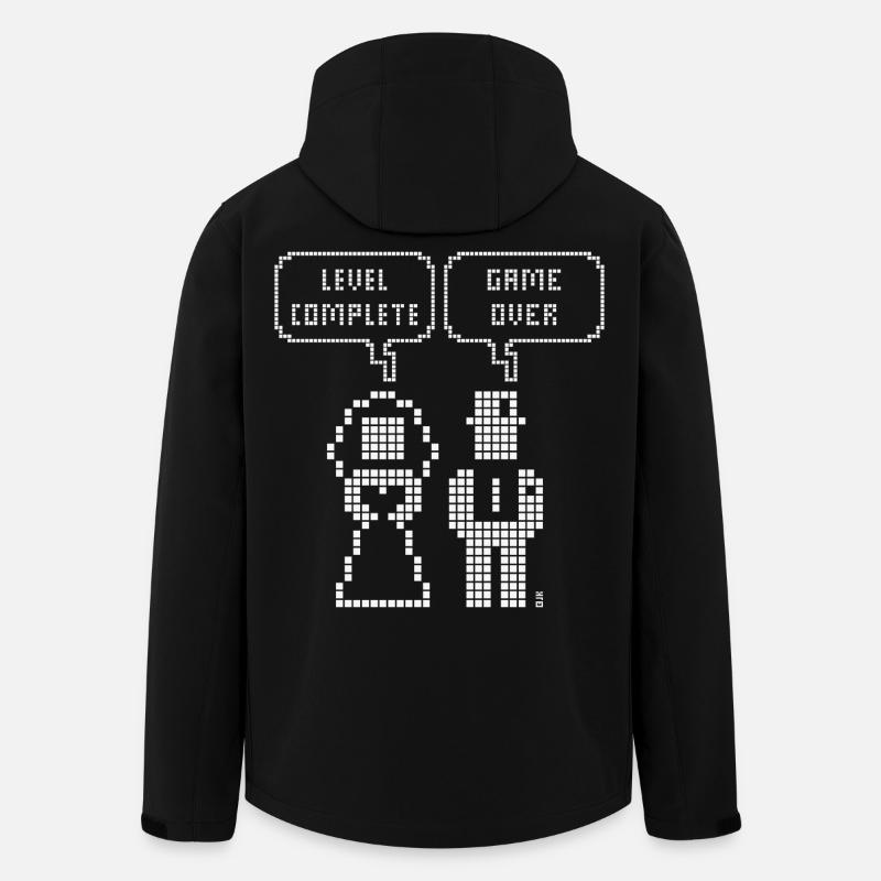 Level Complete – Game Over (Bryllupspolterabend Pixel W) - Stanley/Stella herre softshelljakke i genanvendt polyester - sort