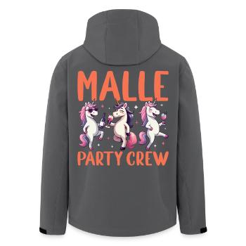 Malle Party Crew Einhorn Mallorca Urlaub - Recycelte Männer Softshell-Jacke von Stanley/Stella - Schwarz - Hinten - AI Model Male 185 light (185cm)