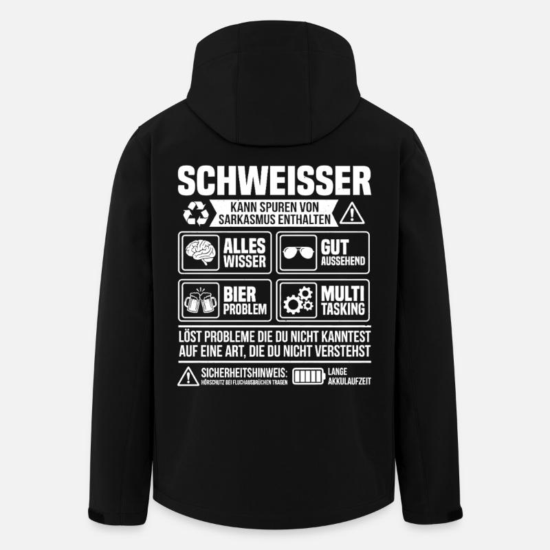 Welder Problem Solver – Funny Craftsman Info - Men’s Recycled Softshell Jacket by Stanley/Stella - black