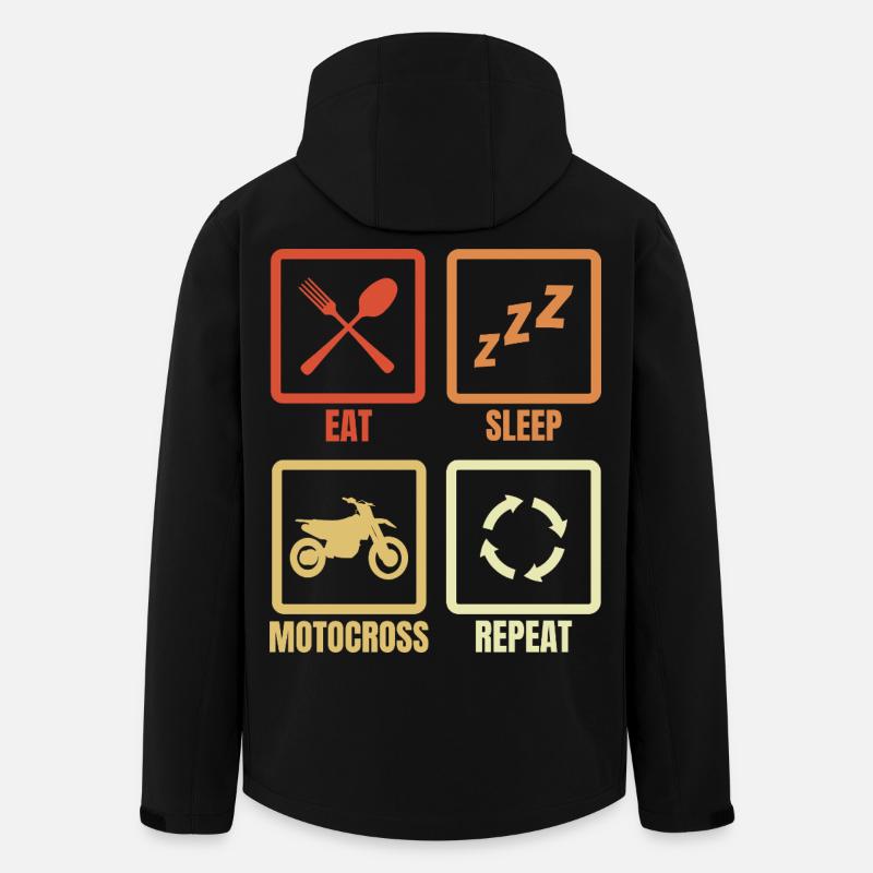 Ät sov motocross-upprepning - Softshelljacka herr i återvunnen polyester Stanley/Stella - svart