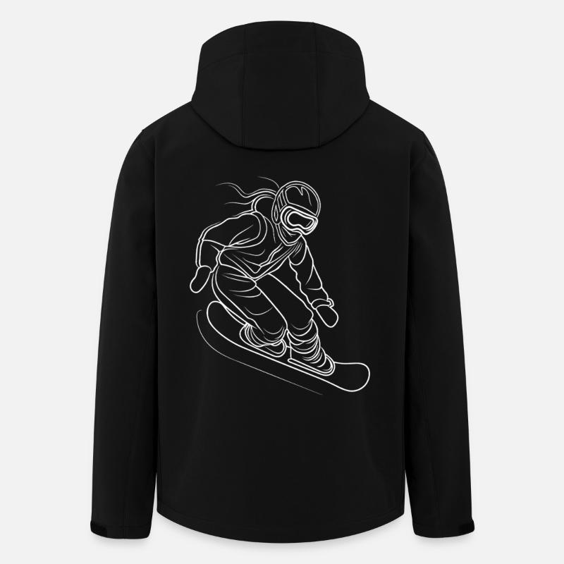 Art de lignes de snowboardeuse - Veste softshell homme en polyester recyclé Stanley/Stella - noir