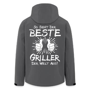 Best Griller - Men’s Recycled Softshell Jacket by Stanley/Stella - black - Back - AI Model Male 185 light (185cm)