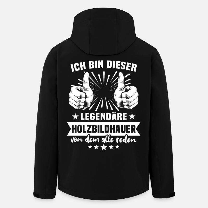 Holzbildhauer Legende - Recycelte Männer Softshell-Jacke von Stanley/Stella - Schwarz