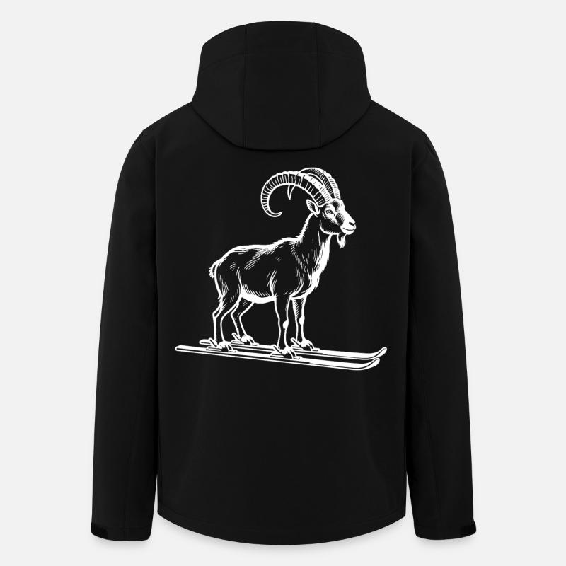 Funny ibex for skiers - Men’s Recycled Softshell Jacket by Stanley/Stella - black