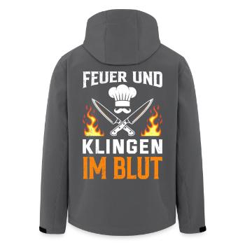 Gastronomie FEU ET LAMES DANS LE SANG Plaisir - Veste softshell homme en polyester recyclé Stanley/Stella - noir - Dos - AI Model Male 185 light (185cm)
