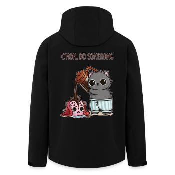 Allez, fais quelque chose – Café pour mon cerveau - Veste softshell homme en polyester recyclé Stanley/Stella - noir - Dos - AI Model Male 185 light (185cm)