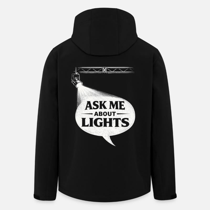Lichttechniker Ask Me About Lights - Men’s Recycled Softshell Jacket by Stanley/Stella - black
