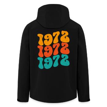Vintage 1972 - Men’s Recycled Softshell Jacket by Stanley/Stella - black - Back - AI Model Male 185 light (185cm)