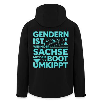 Une botte saxonne de genre renverse la blague sur le dialecte - Veste softshell homme en polyester recyclé Stanley/Stella - noir - Dos - AI Model Male 185 light (185cm)