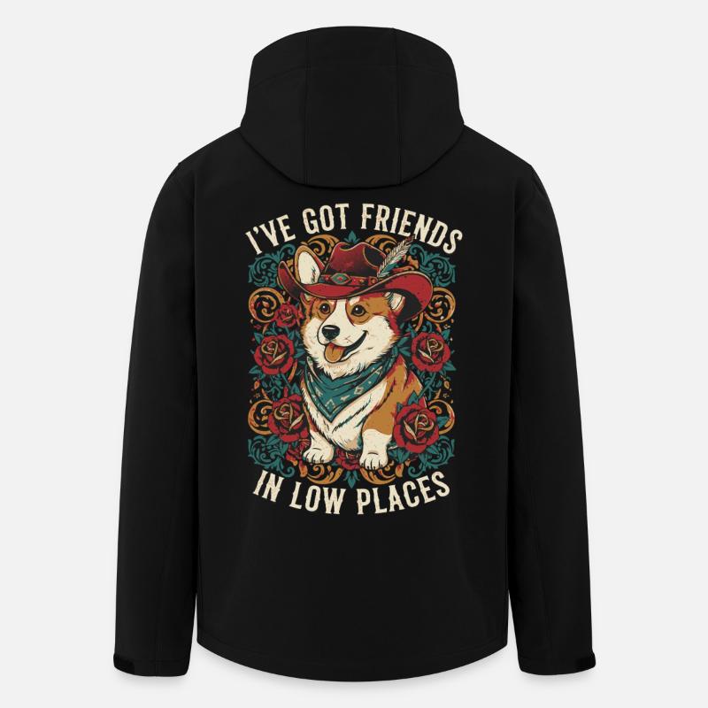 Cowboy Corgi Hund - Recycelte Männer Softshell-Jacke von Stanley/Stella - Schwarz