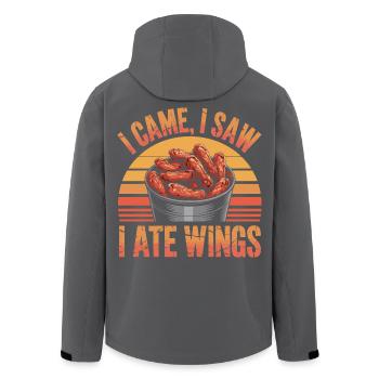 Ailes de poulet : humour culinaire le jour du match - Veste softshell homme en polyester recyclé Stanley/Stella - noir - Dos - AI Model Male 185 light (185cm)