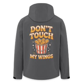 Chicken Wings Lover Snack Motif - Men’s Recycled Softshell Jacket by Stanley/Stella - black - Back - AI Model Male 185 light (185cm)