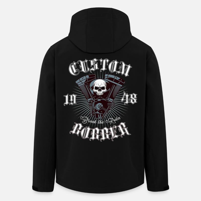 Bobber Chopper Motorcycle Design - Men’s Recycled Softshell Jacket by Stanley/Stella - black