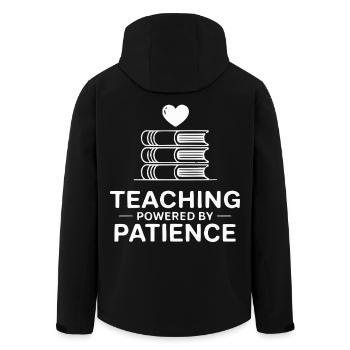 Teaching Powered by Patience - Men’s Recycled Softshell Jacket by Stanley/Stella - black - Back - AI Model Male 185 light (185cm)