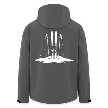 Ski im Schnee Wintersport Abenteuer - Recycelte Männer Softshell-Jacke von Stanley/Stella - Schwarz - Hinten - AI Model Male 185 light (185cm)