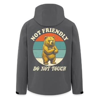 Grumpy Bear Nicht freundlich Lustiges Ironisches Meme - Recycelte Männer Softshell-Jacke von Stanley/Stella - Schwarz - Hinten - AI Model Male 185 light (185cm)