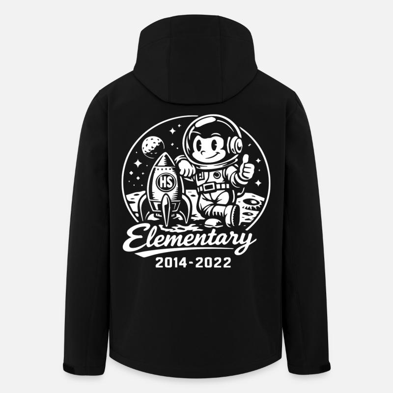 Astronaute et fusée dans le cosmos - Veste softshell homme en polyester recyclé Stanley/Stella - noir