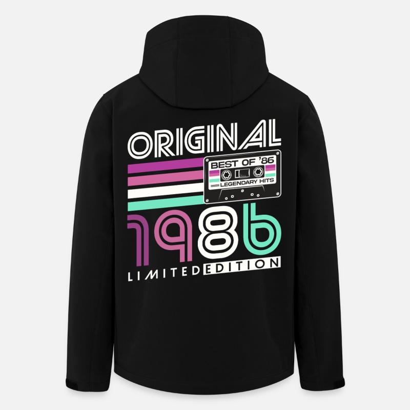 40e anniversaire Rétro Cadeau 1986 - Veste softshell homme en polyester recyclé Stanley/Stella - noir
